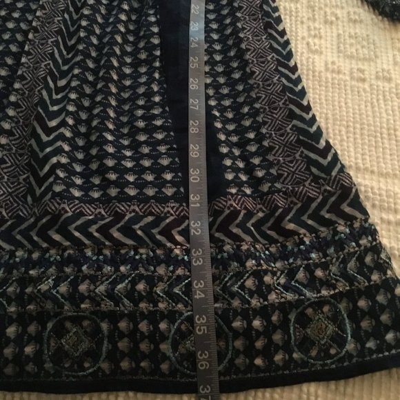 Anthropologie Akemi + Kin Rozalin Dress Blue Boho Embroidered Patterned M (?) - Picture 4 of 10